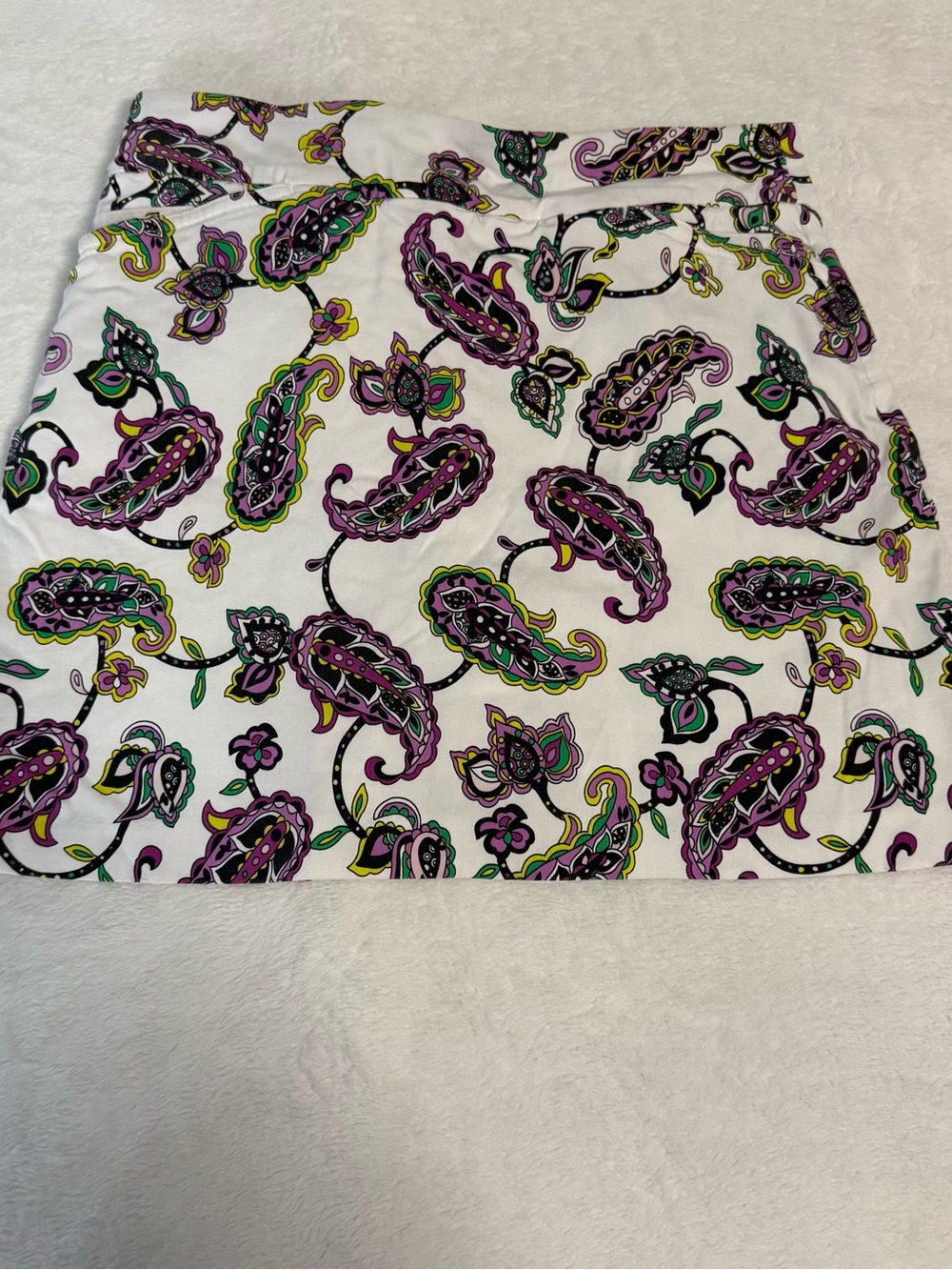 EP Pro Golf Women’s Skort Medium Paisley Floral White Purple Green Stretch